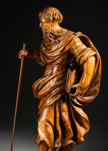 « Saint Paul l'Apôtre » Sculpture en bois massif 